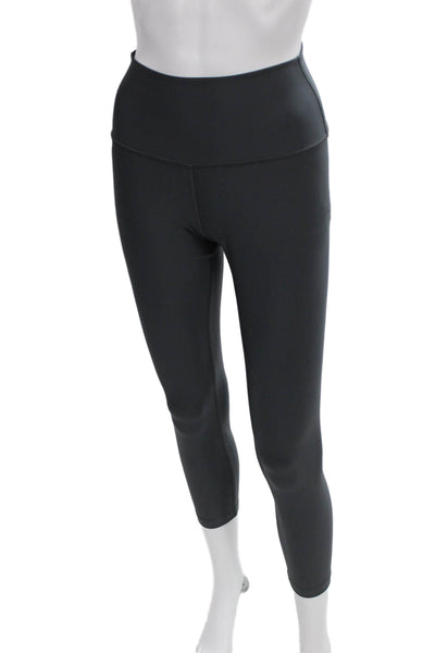 Alo Women Capri Leggings Gray Solid Sports Fall Size S