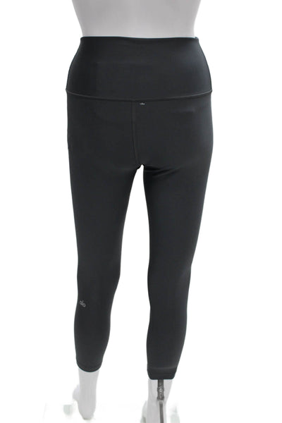 Alo Women Capri Leggings Gray Solid Sports Fall Size S