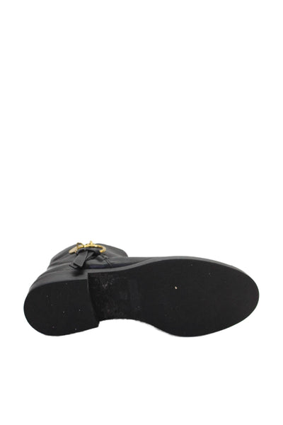 See by Chloe Women's Leather Round Toe Ankle Boots Black Size 37.5