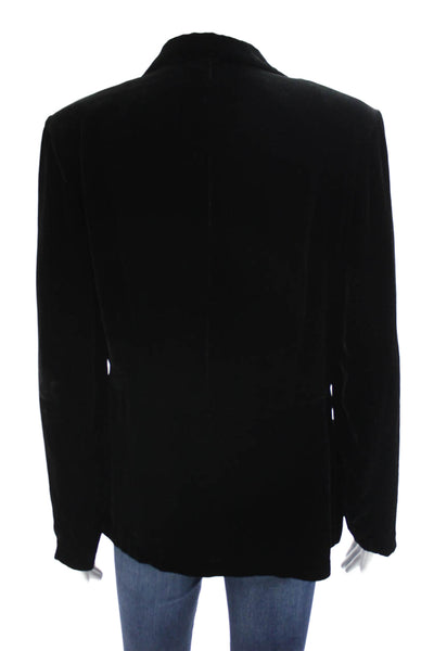 Margaret OLeary Womens Black Rayon Collared Jacket Long Sleeve Size M