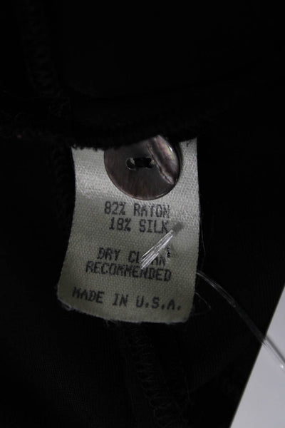 Margaret OLeary Womens Black Rayon Collared Jacket Long Sleeve Size M