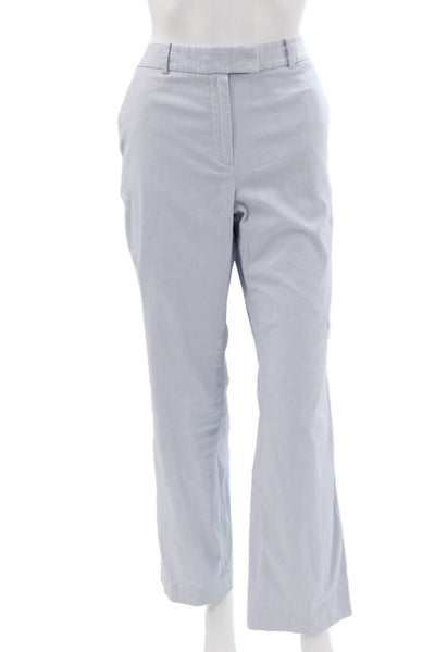 Brooks Brothers Women Dress Pants Blue Striped Cotton Zip Size 8