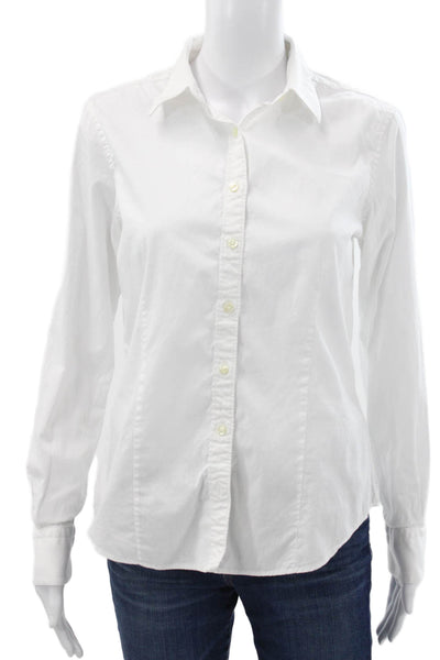 Brooks Brothers Women Button Down White Cotton Long Sleeve Size 8