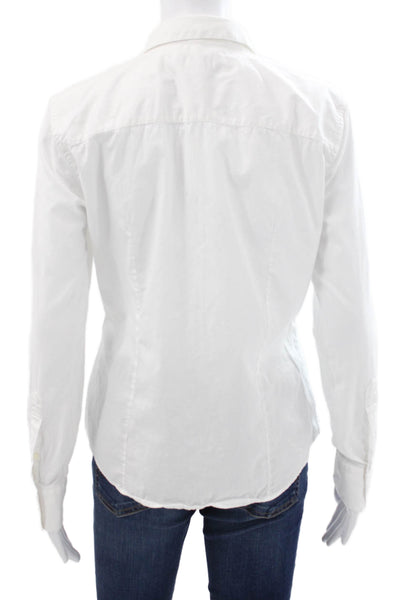 Brooks Brothers Women Button Down White Cotton Long Sleeve Size 8
