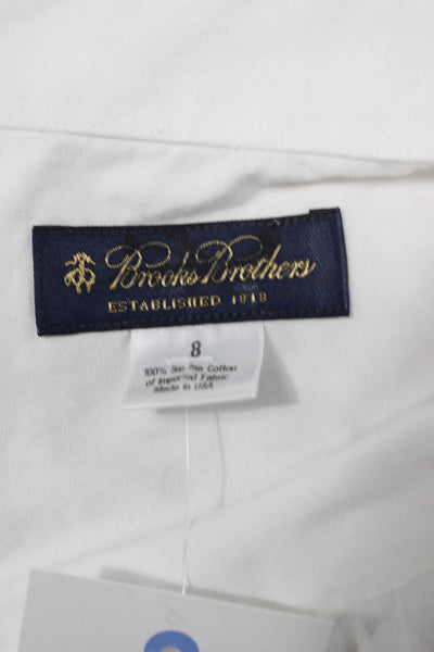 Brooks Brothers Women Button Down White Cotton Long Sleeve Size 8