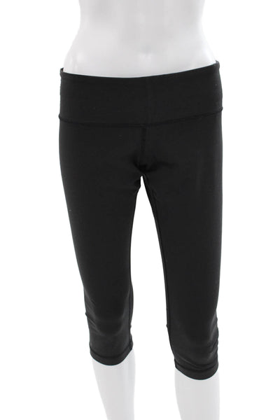 Lululemon Womens Capri Leggings Black Nylon Blend Pull On Athletic Size 4