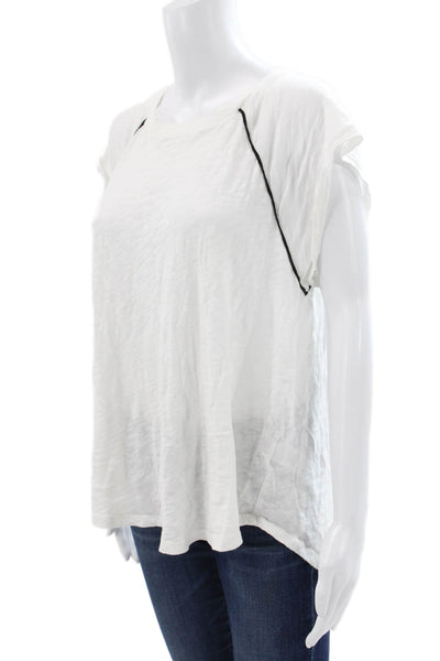 ATM Womens Basic Cotton Short Sleeve Round Neck T-Shirt White Size XL