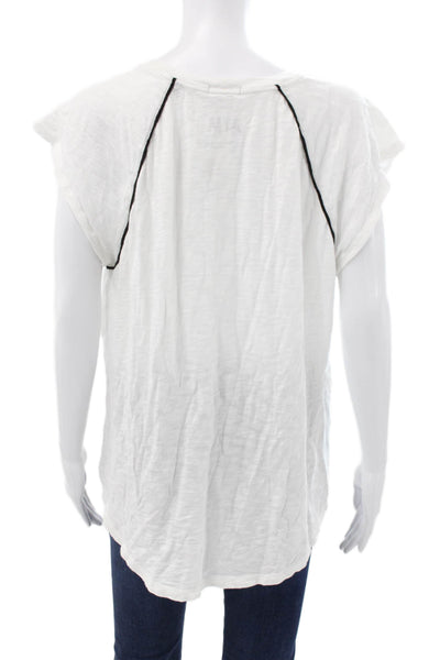 ATM Womens Basic Cotton Short Sleeve Round Neck T-Shirt White Size XL