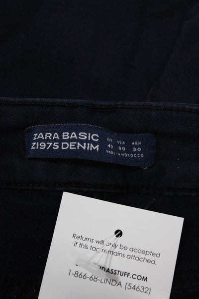 Zara Unisex Adults Skinny Blue Mid Rise Cotton Jeans Size 29
