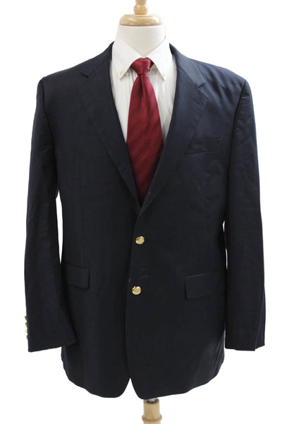 Lauren Ralph Lauren Mens 2 Piece Blazer Solid Blue Button Closure Size 42