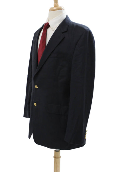 Lauren Ralph Lauren Mens 2 Piece Blazer Solid Blue Button Closure Size 42