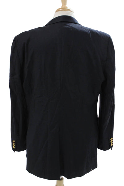 Lauren Ralph Lauren Mens 2 Piece Blazer Solid Blue Button Closure Size 42