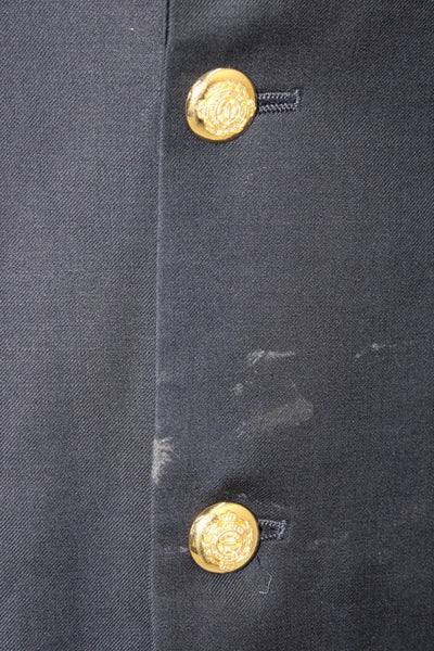 Lauren Ralph Lauren Mens 2 Piece Blazer Solid Blue Button Closure Size 42