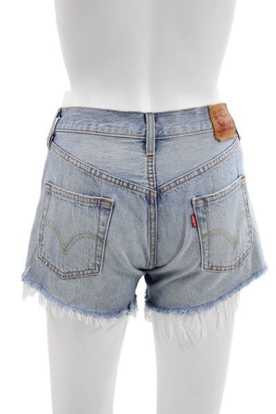 Levi Strauss & Co Women Cut-Off Blue Cotton Shorts Size 25