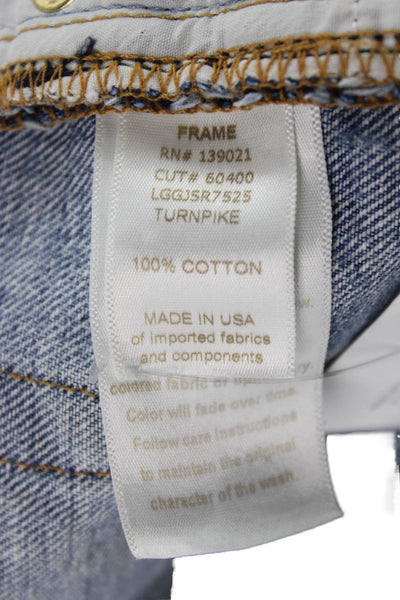 Frame Denim Women Cut-Off Blue Cotton Shorts Size 24