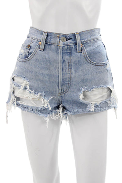 Levi's Women Cut-Off Shorts Blue 100% Cotton Size 26
