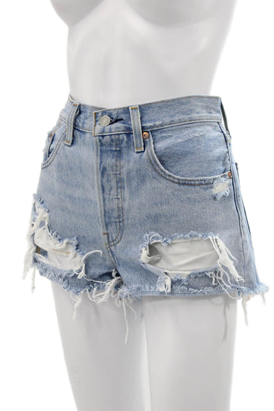 Levi's Women Cut-Off Shorts Blue 100% Cotton Size 26