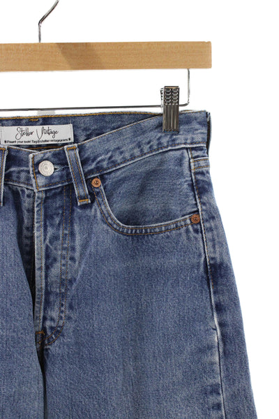 Levi's Women Blue Straight Jeans High Rise Button Fly Size 29