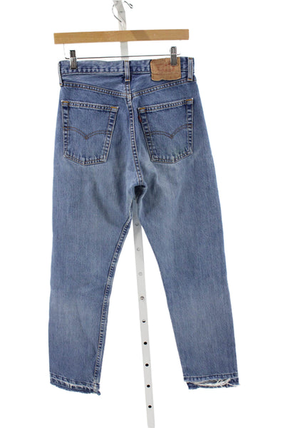 Levi's Women Blue Straight Jeans High Rise Button Fly Size 29