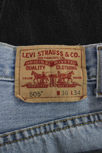 Levi's Mens Straight Multicolor Geometric Jeans Button Closure Size 36
