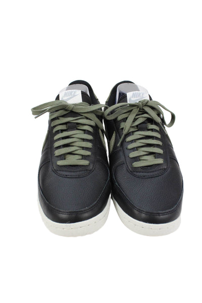 Nike Men's Leather Lace Up Trainer Sneakers Black/Green Size 12