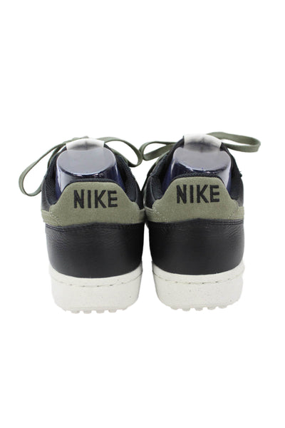 Nike Men's Leather Lace Up Trainer Sneakers Black/Green Size 12