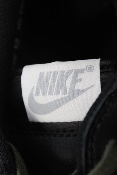 Nike Men's Leather Lace Up Trainer Sneakers Black/Green Size 12