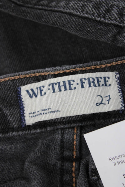 We The Free Women Black Wide-Leg Jeans Button Size 27