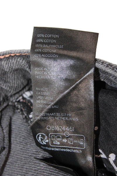 We The Free Women Black Wide-Leg Jeans Button Size 27