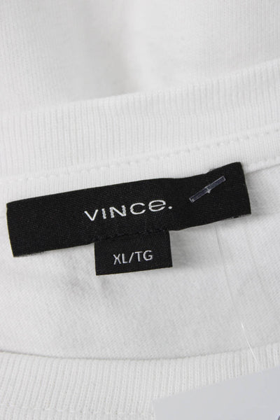 Vince Womens Basic Crew Neck Cotton Long Sleeve T-Shirt White Size XL