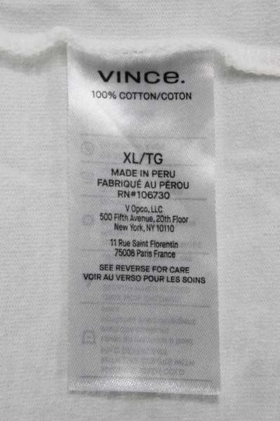 Vince Womens Basic Crew Neck Cotton Long Sleeve T-Shirt White Size XL