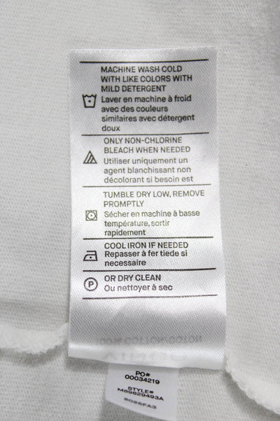 Vince Womens Basic Crew Neck Cotton Long Sleeve T-Shirt White Size XL