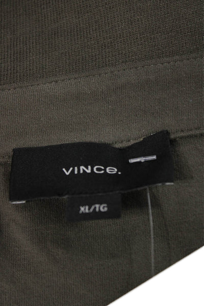 Vince Mens Button Down Long Sleeve Collared Green Cotton Shirt Size XL