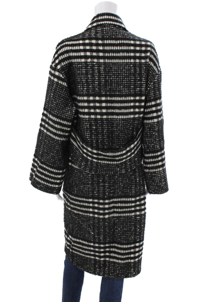SF/ Z/ O Womens Plaid Virgin Wool Coat Black Button Closure Size M