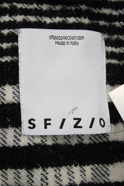SF/ Z/ O Womens Plaid Virgin Wool Coat Black Button Closure Size M
