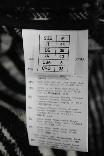 SF/ Z/ O Womens Plaid Virgin Wool Coat Black Button Closure Size M