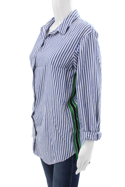 Zara Trafaluc Unisex Adults Blue Striped Button Down Shirt Size XL