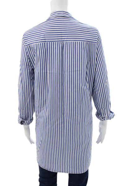Zara Trafaluc Unisex Adults Blue Striped Button Down Shirt Size XL