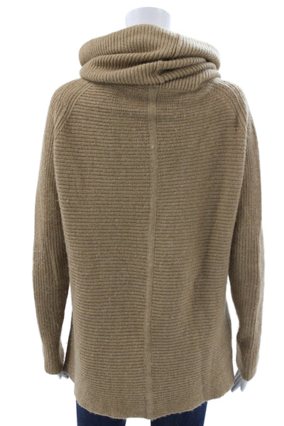Vince Women Beige Cowl Neck Pullover Sweater Long Sleeve Petite Size S