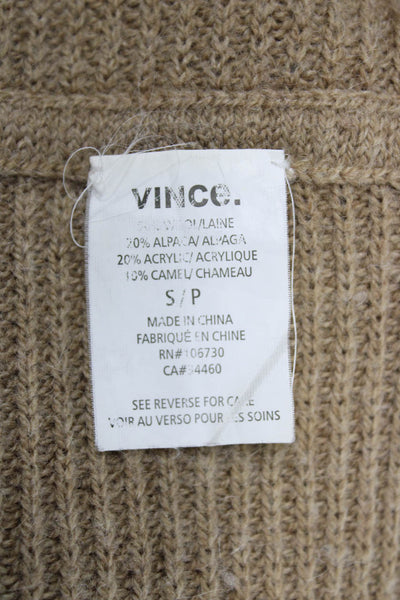 Vince Women Beige Cowl Neck Pullover Sweater Long Sleeve Petite Size S