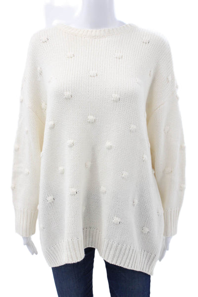 Cyrus Womens Pullover Sweater Ivory Round Neck Long Sleeve Size 1X