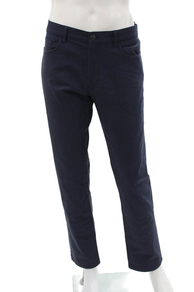 Theory Mens Chino Pants Blue Button Cotton Size 36