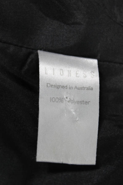 Lioness Women Overcoat Black Plaid Polyester Button Long Sleeve Bust 36 Size S