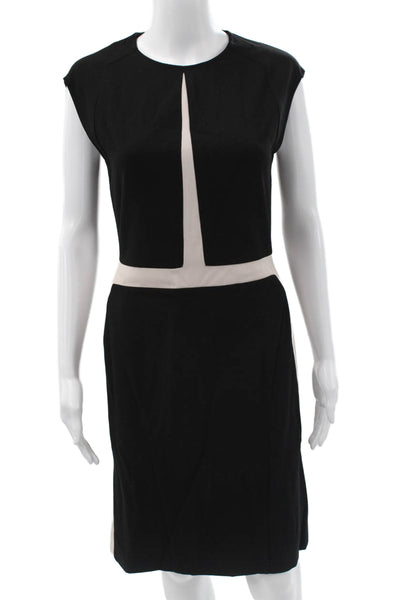 Narciso Rodriguez Women Shift Dress Black Wool Short Sleeve Size 4
