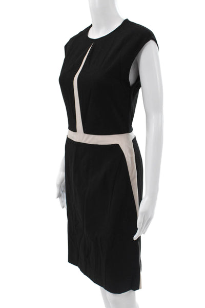 Narciso Rodriguez Women Shift Dress Black Wool Short Sleeve Size 4