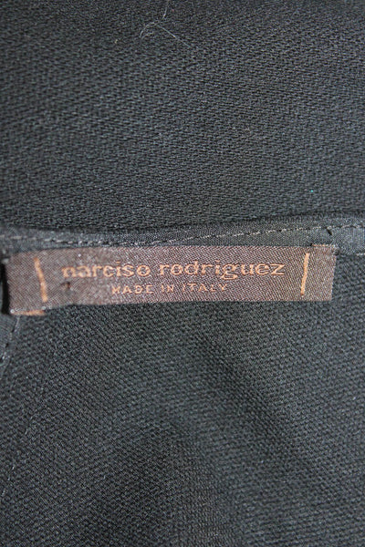 Narciso Rodriguez Women Shift Dress Black Wool Short Sleeve Size 4