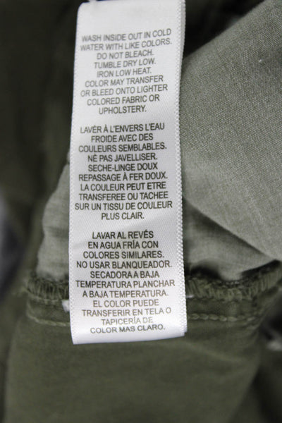 Frame Womens Cargo Pants Green Solid Cotton Button Size 25
