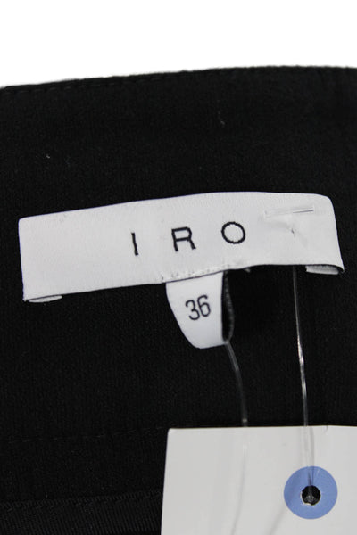 IRO Women Ankle Pants Black Cotton Zip Inseam 28 Size 36