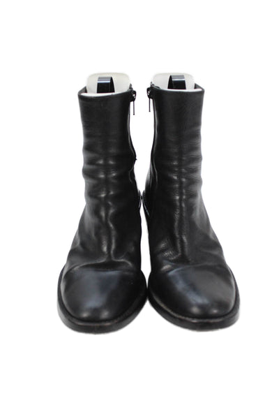 Ann Demeulemeester Womens Leather Zip Ankle Boots Shoes Black Size 7.5
