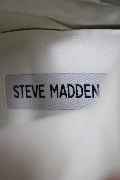Steve Madden Womens Leather Knee High Ally Boots White Black Size 7.5 Medium